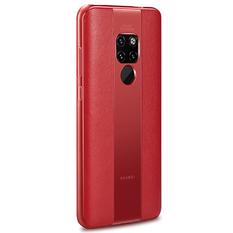 Coque Silicone Gel Motif Cuir Housse Etui H03 pour Huawei Mate 20 X 5G Rouge