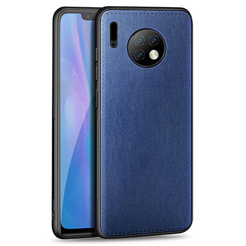 Coque Silicone Gel Motif Cuir Housse Etui H03 pour Huawei Mate 30 5G Bleu