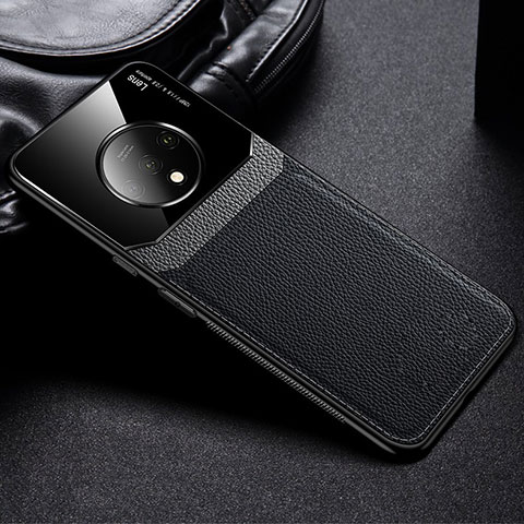 Coque Silicone Gel Motif Cuir Housse Etui H03 pour OnePlus 7T Noir