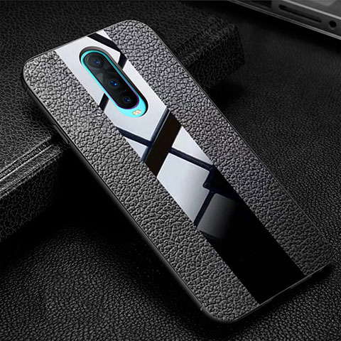 Coque Silicone Gel Motif Cuir Housse Etui H03 pour Oppo R17 Pro Noir