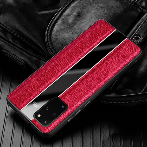 Coque Silicone Gel Motif Cuir Housse Etui H03 pour Samsung Galaxy S20 Plus Rouge