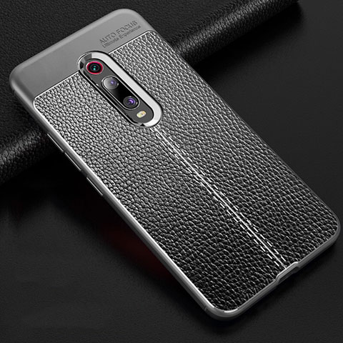 Coque Silicone Gel Motif Cuir Housse Etui H03 pour Xiaomi Mi 9T Gris