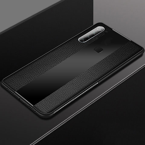 Coque Silicone Gel Motif Cuir Housse Etui H03 pour Xiaomi Redmi Note 8 (2021) Noir