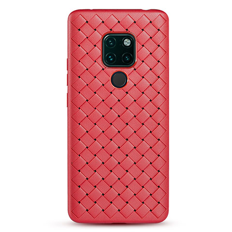 Coque Silicone Gel Motif Cuir Housse Etui H04 pour Huawei Mate 20 X 5G Rouge