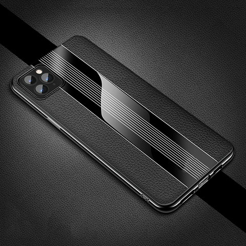 Coque Silicone Gel Motif Cuir Housse Etui H05 pour Apple iPhone 11 Pro Max Noir