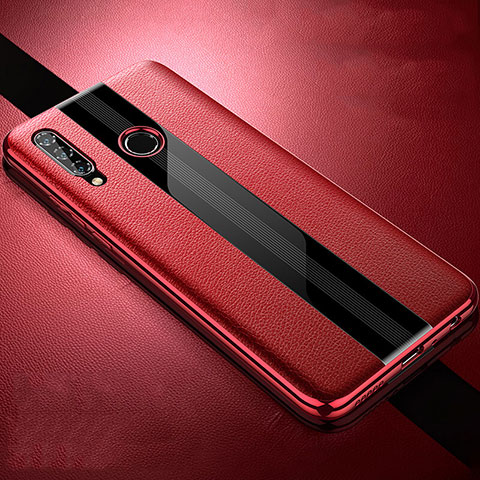 Coque Silicone Gel Motif Cuir Housse Etui H05 pour Huawei Honor 20 Lite Rouge