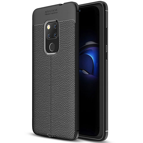 Coque Silicone Gel Motif Cuir Housse Etui H05 pour Huawei Mate 20 X 5G Noir