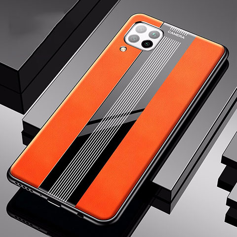 Coque Silicone Gel Motif Cuir Housse Etui H05 pour Huawei P40 Lite Orange