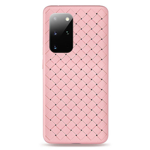 Coque Silicone Gel Motif Cuir Housse Etui H05 pour Samsung Galaxy S20 Plus Rose