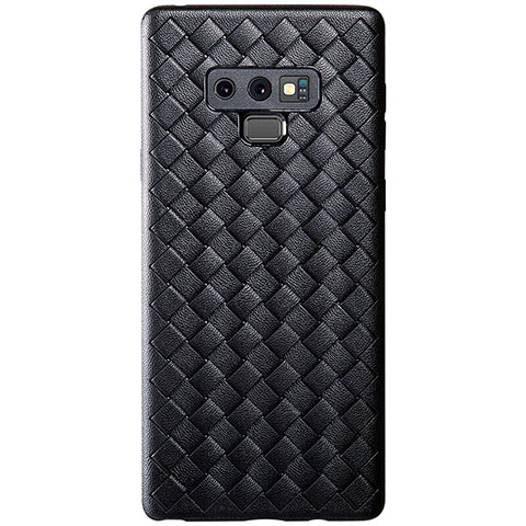 Coque Silicone Gel Motif Cuir Housse Etui L01 pour Samsung Galaxy Note 9 Noir