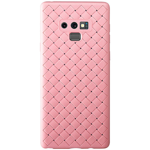 Coque Silicone Gel Motif Cuir Housse Etui L01 pour Samsung Galaxy Note 9 Or Rose