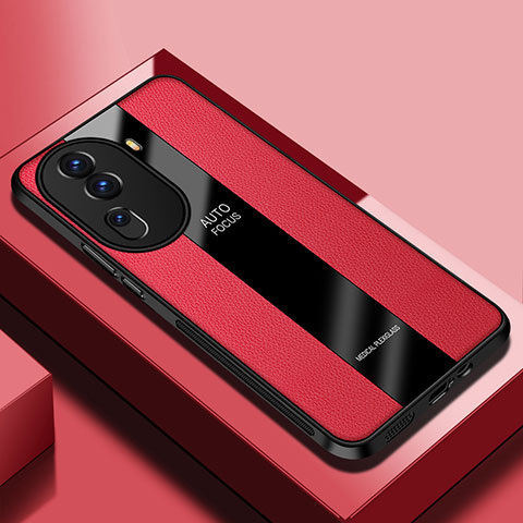 Coque Silicone Gel Motif Cuir Housse Etui PB1 pour Oppo Reno11 Pro 5G Rouge