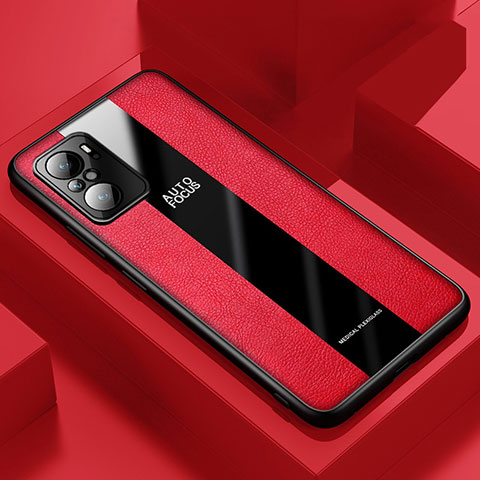 Coque Silicone Gel Motif Cuir Housse Etui PB1 pour Xiaomi Poco F3 5G Rouge