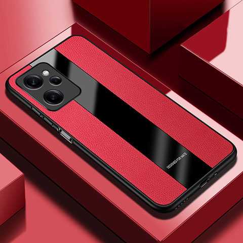 Coque Silicone Gel Motif Cuir Housse Etui PB1 pour Xiaomi Poco X5 Pro 5G Rouge