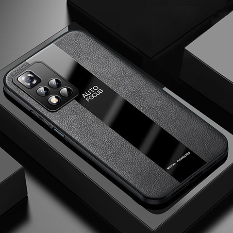 Coque Silicone Gel Motif Cuir Housse Etui PB1 pour Xiaomi Redmi Note 11 Pro+ Plus 5G Noir
