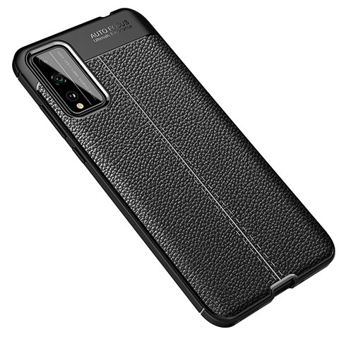 Coque Silicone Gel Motif Cuir Housse Etui pour Huawei Honor Play4T Pro Noir