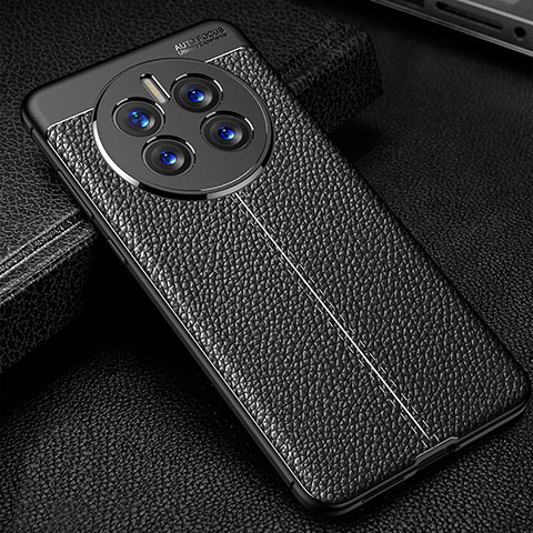 Coque Silicone Gel Motif Cuir Housse Etui pour Huawei Mate 50 Noir