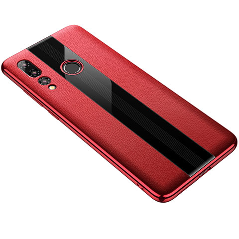 Coque Silicone Gel Motif Cuir Housse Etui pour Huawei Nova 4 Rouge