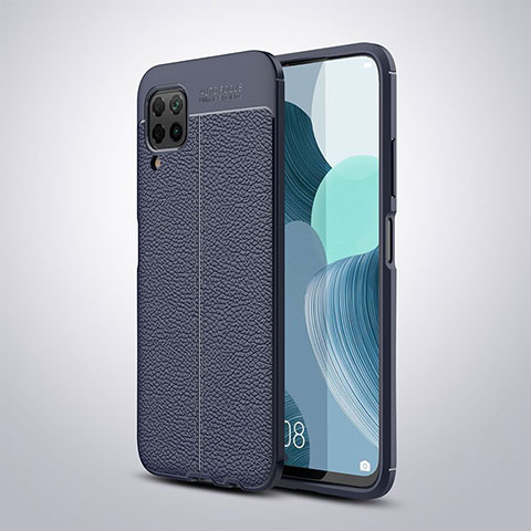 Coque Silicone Gel Motif Cuir Housse Etui pour Huawei Nova 7i Bleu