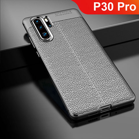 Coque Silicone Gel Motif Cuir Housse Etui pour Huawei P30 Pro Noir