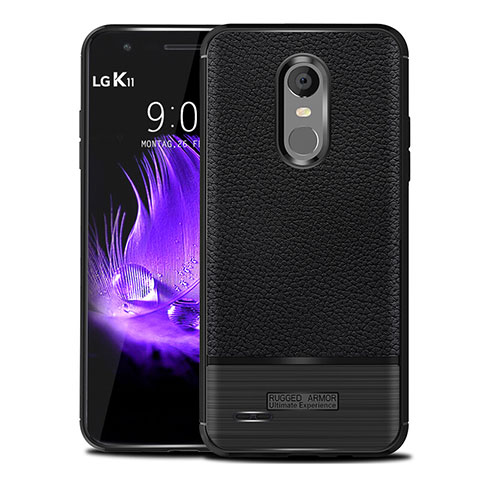 Coque Silicone Gel Motif Cuir Housse Etui pour LG K11 Noir