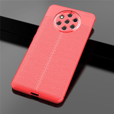 Coque Silicone Gel Motif Cuir Housse Etui pour Nokia 9 PureView Rouge