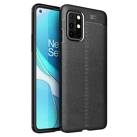 Coque Silicone Gel Motif Cuir Housse Etui pour OnePlus 8T 5G Noir