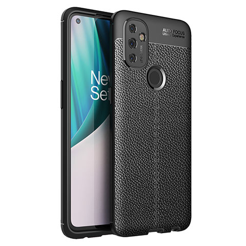 Coque Silicone Gel Motif Cuir Housse Etui pour OnePlus Nord N100 Noir