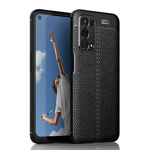 Coque Silicone Gel Motif Cuir Housse Etui pour OnePlus Nord N200 5G Noir