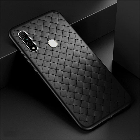 Coque Silicone Gel Motif Cuir Housse Etui pour Oppo A31 Noir