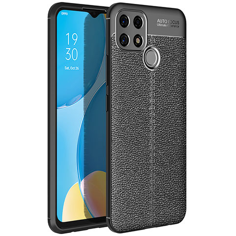 Coque Silicone Gel Motif Cuir Housse Etui pour Oppo A35 Noir