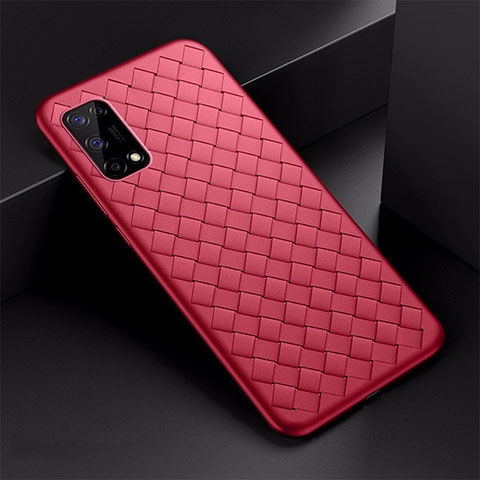 Coque Silicone Gel Motif Cuir Housse Etui pour Oppo K7x 5G Rouge