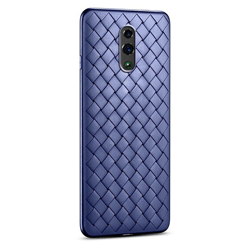 Coque Silicone Gel Motif Cuir Housse Etui pour Oppo Reno Bleu