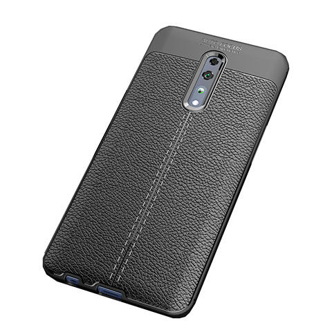 Coque Silicone Gel Motif Cuir Housse Etui pour Oppo Reno Z Noir