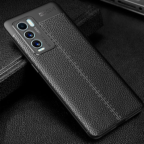 Coque Silicone Gel Motif Cuir Housse Etui pour Realme GT Master Explorer 5G Noir