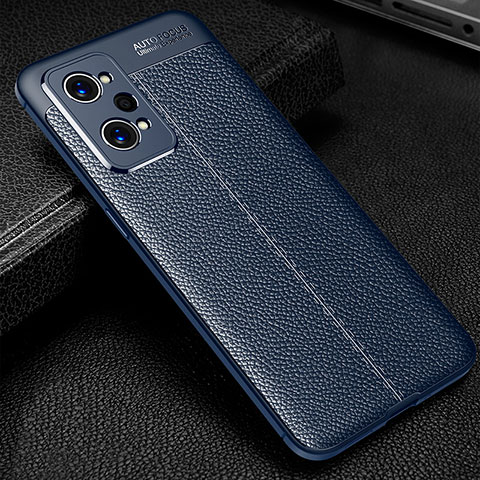 Coque Silicone Gel Motif Cuir Housse Etui pour Realme GT Neo 3T 5G Bleu