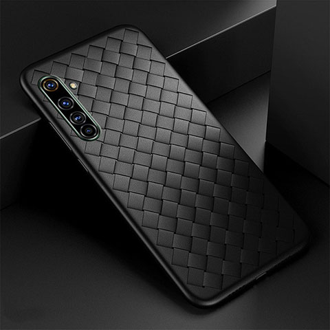 Coque Silicone Gel Motif Cuir Housse Etui pour Realme X50 Pro 5G Noir