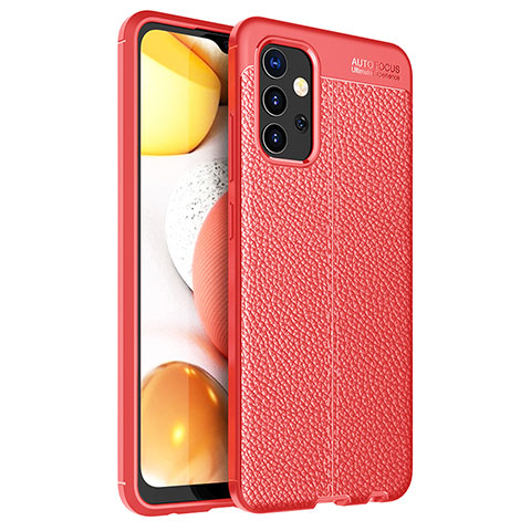 Coque Silicone Gel Motif Cuir Housse Etui pour Samsung Galaxy A32 4G Rouge