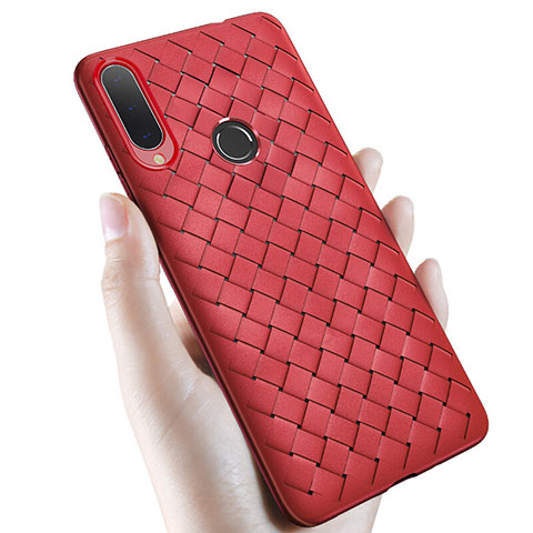 Coque Silicone Gel Motif Cuir Housse Etui pour Samsung Galaxy A70S Rouge