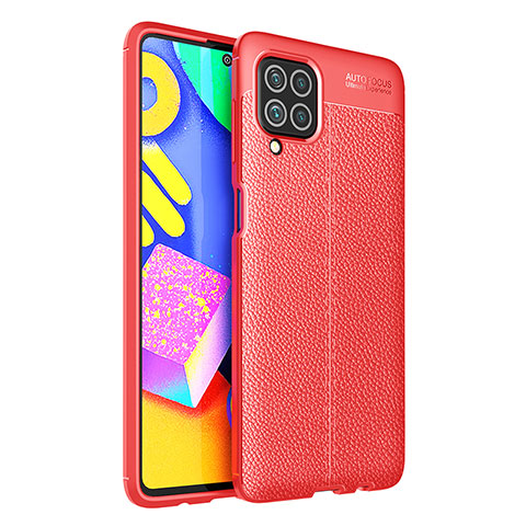 Coque Silicone Gel Motif Cuir Housse Etui pour Samsung Galaxy M62 4G Rouge