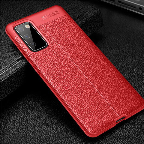 Coque Silicone Gel Motif Cuir Housse Etui pour Samsung Galaxy S20 FE (2022) 5G Rouge