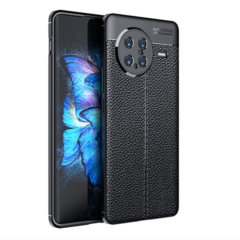 Coque Silicone Gel Motif Cuir Housse Etui pour Vivo X Note Noir