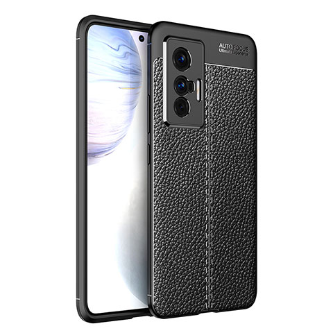 Coque Silicone Gel Motif Cuir Housse Etui pour Vivo X70t Noir