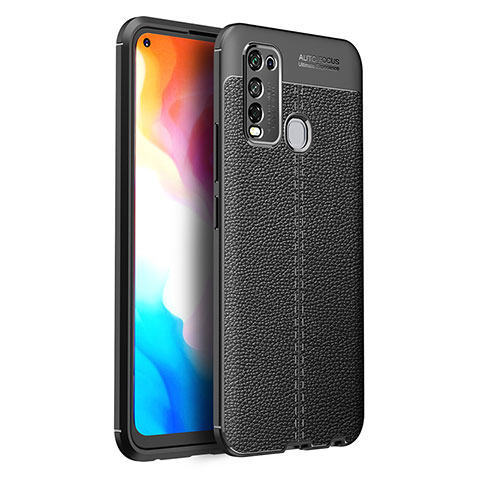 Coque Silicone Gel Motif Cuir Housse Etui pour Vivo Y50 Noir