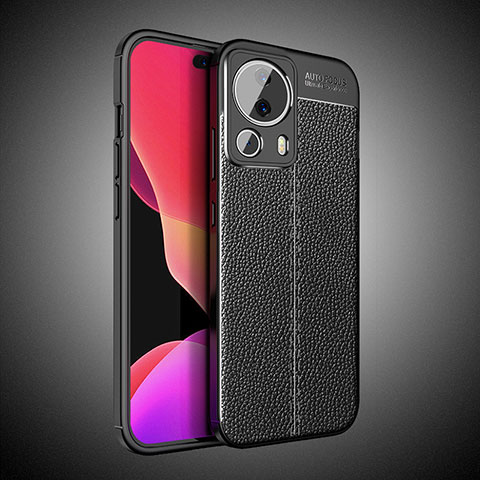 Coque Silicone Gel Motif Cuir Housse Etui pour Xiaomi Civi 2 5G Noir