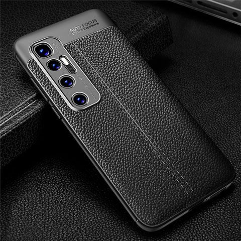 Coque Silicone Gel Motif Cuir Housse Etui pour Xiaomi Mi 10 Ultra Noir