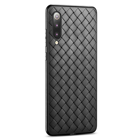 Coque Silicone Gel Motif Cuir Housse Etui pour Xiaomi Mi 9 Noir