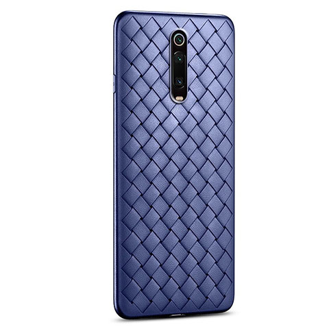 Coque Silicone Gel Motif Cuir Housse Etui pour Xiaomi Mi 9T Pro Bleu