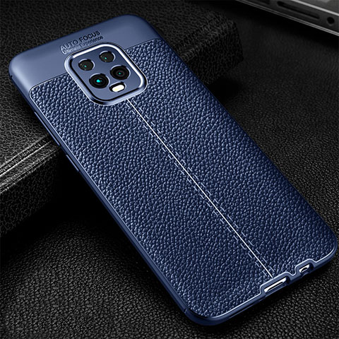 Coque Silicone Gel Motif Cuir Housse Etui pour Xiaomi Redmi 10X 5G Bleu