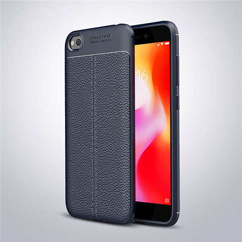 Coque Silicone Gel Motif Cuir Housse Etui pour Xiaomi Redmi Go Bleu